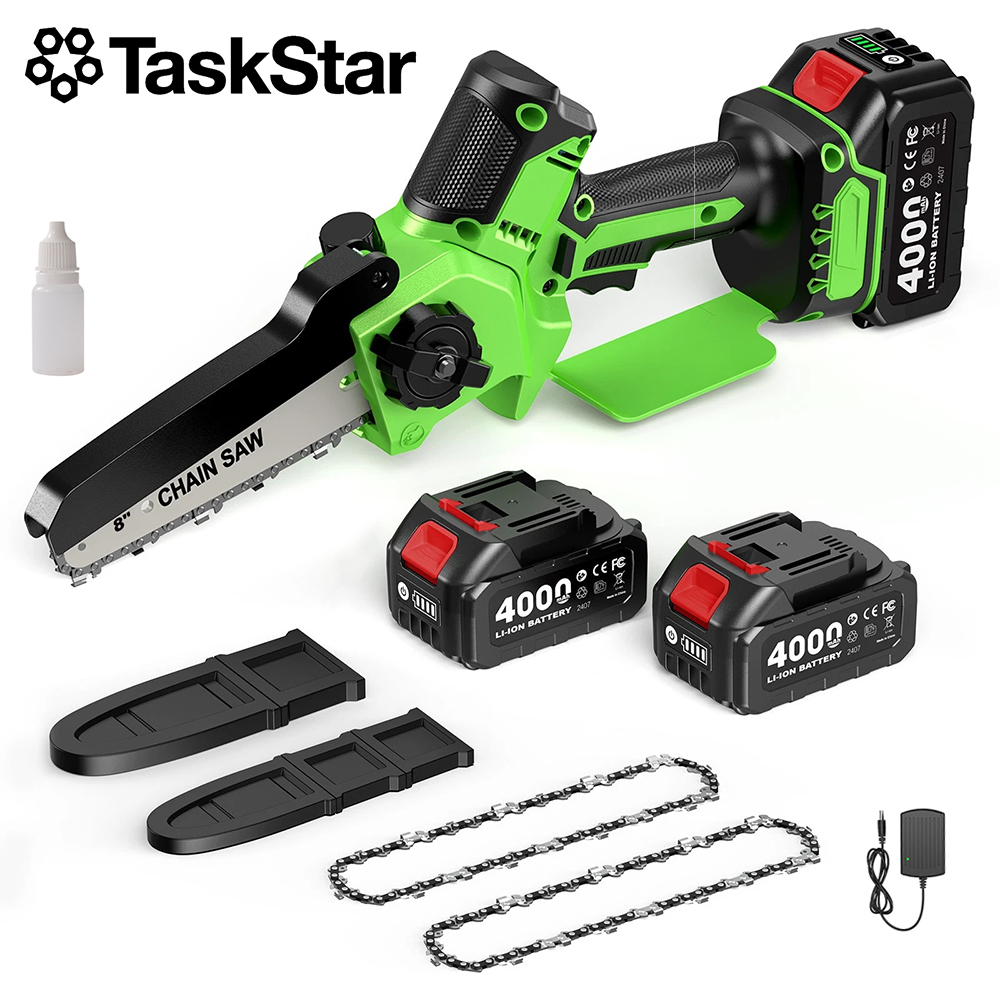 Mini Electric Chainsaw 6 Inch - TaskStar Cordless Electric Saw 6&8 Inch