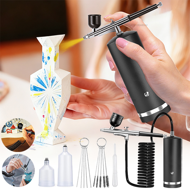 Airbrush Kit With Mini Compressor - Airbrush with Compressor Paint Spray Gun