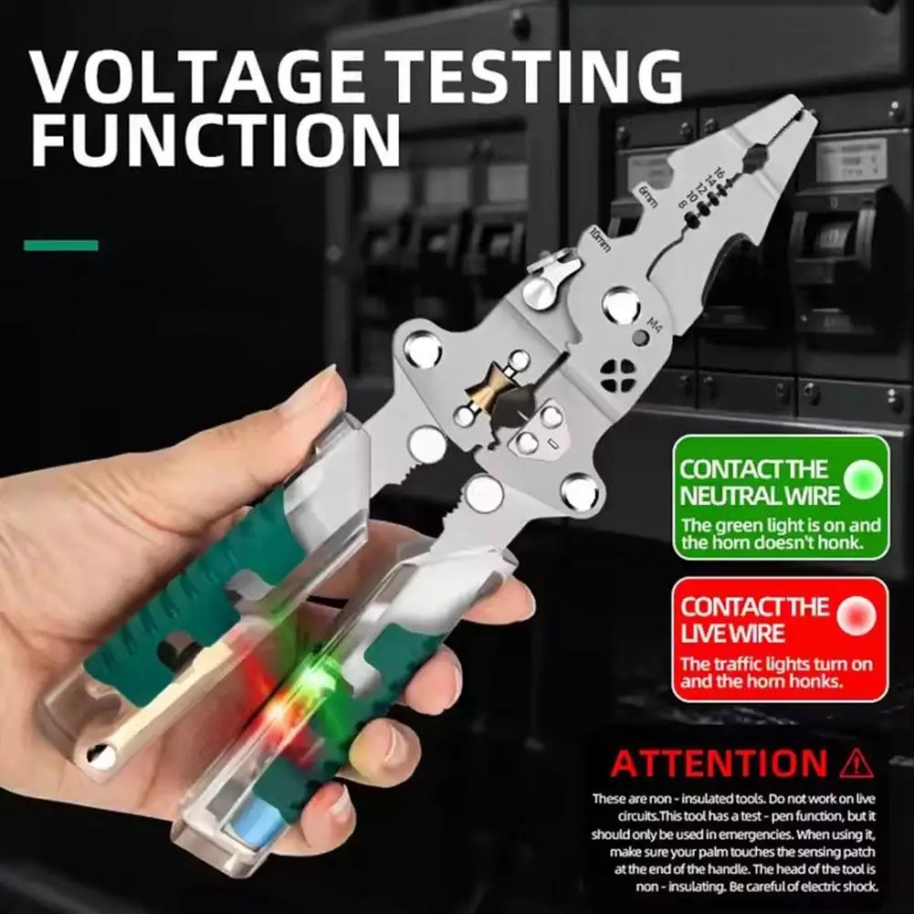 Automatic Wire Stripper Cutter - Foldalbe Wire Stripping Pliers Voltage Testing
