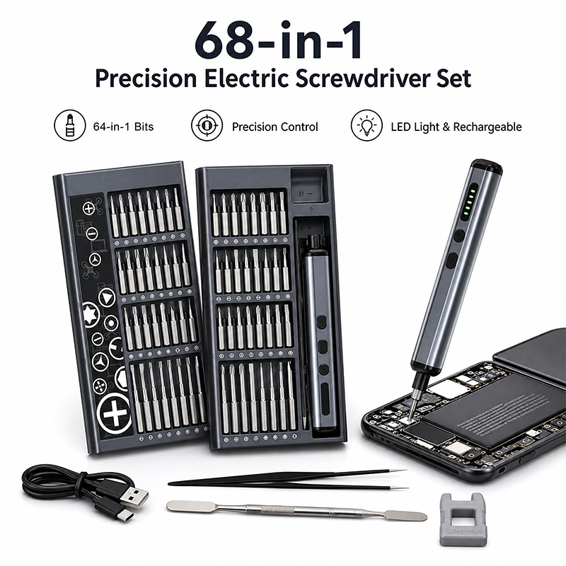 Electric Screwdriver Rechargeable Usb - 68 in 1 Precision Electric Screwdriver