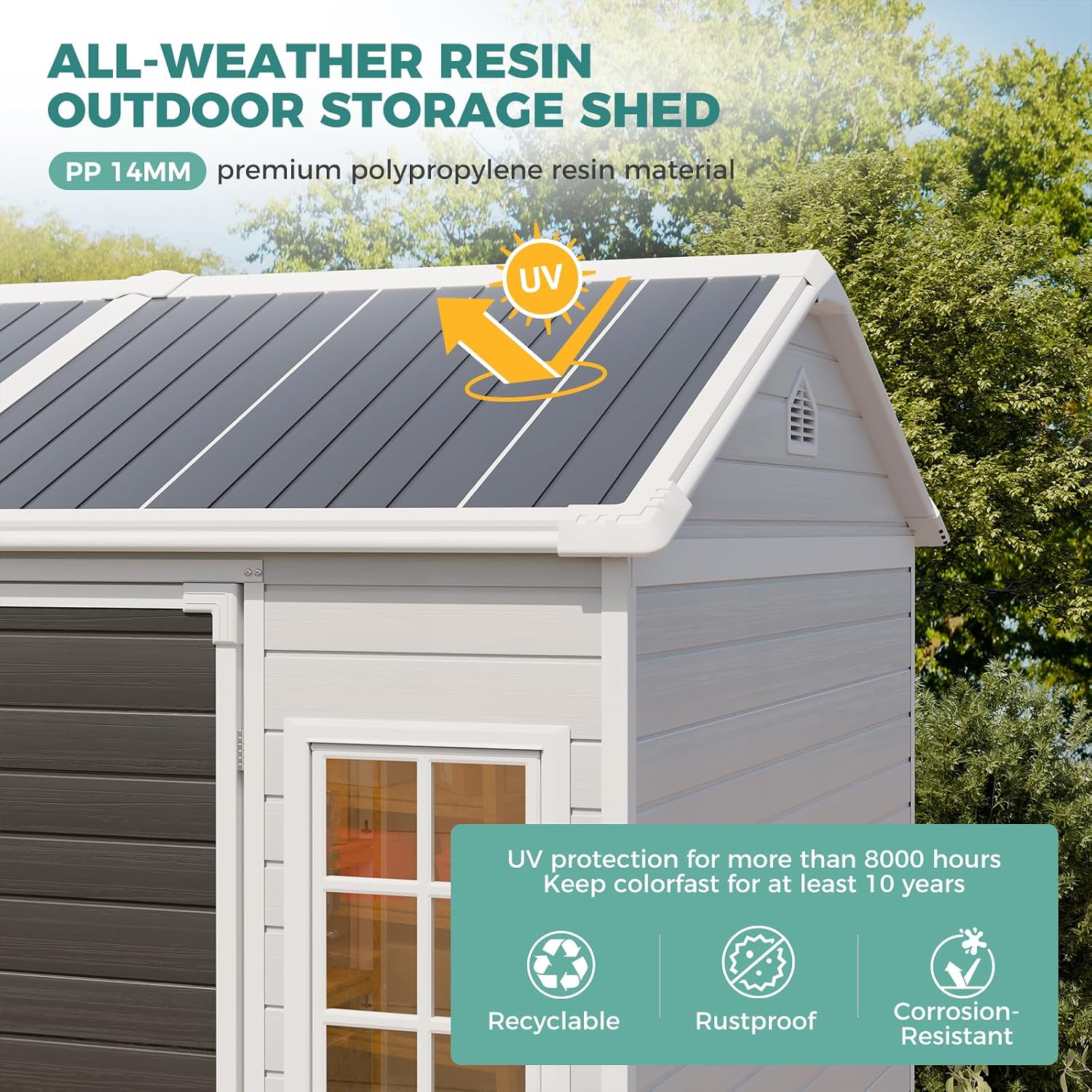 8x6 FT Resin Shed with Floor 1 - Garden Tools recension och pris