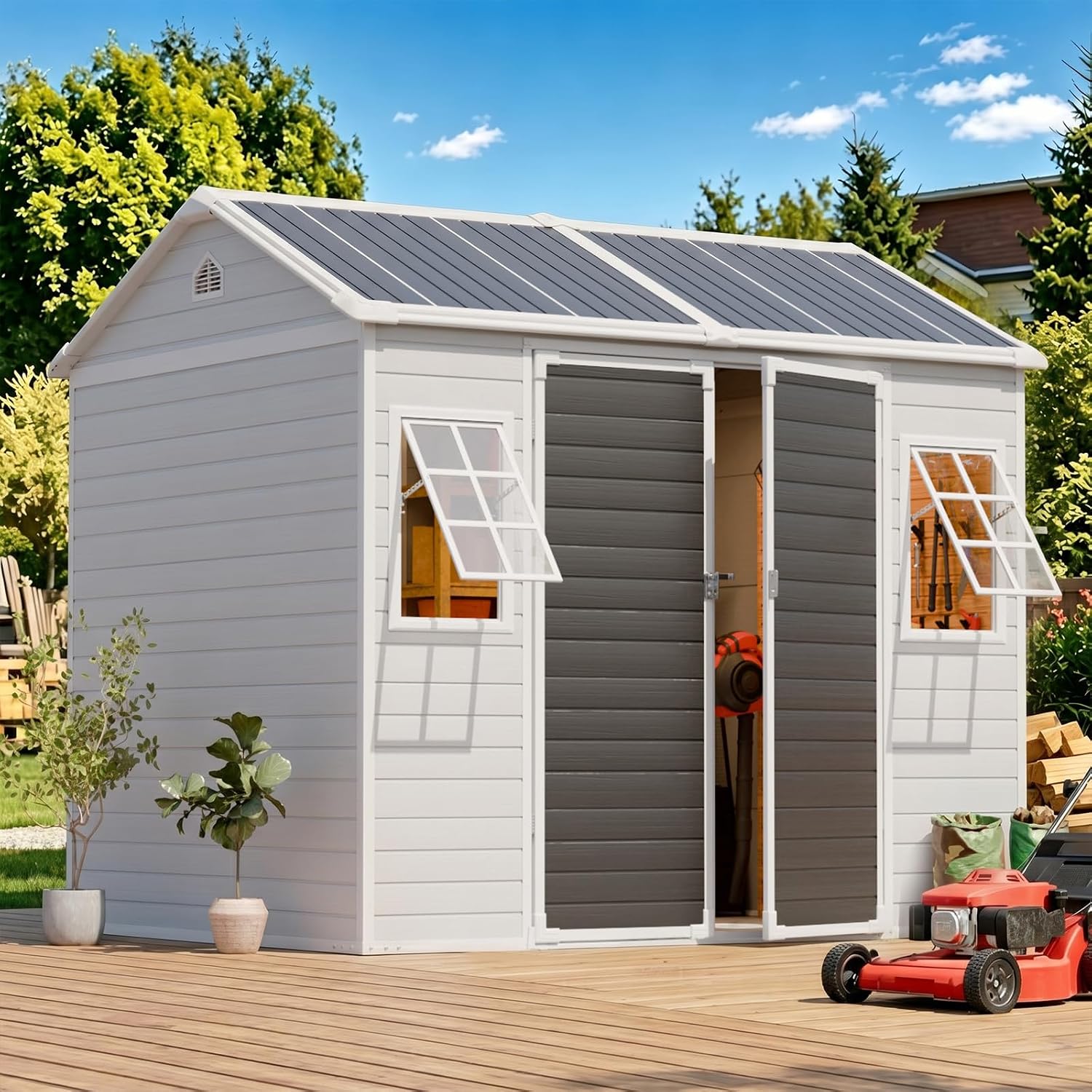 8x6 FT Resin Shed with Floor 1 - Garden Tools recension och pris
