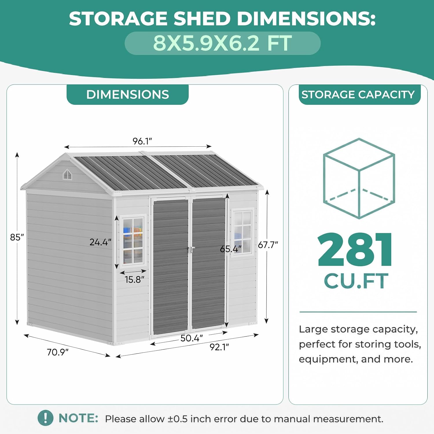 8x6 FT Resin Shed with Floor 1 - Garden Tools recension och pris