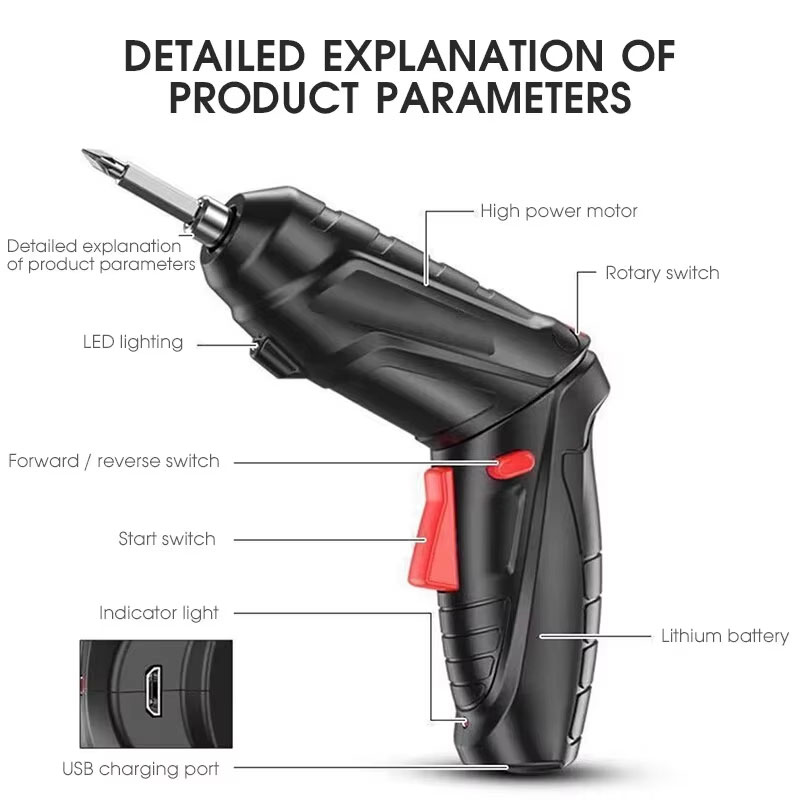 Electric Screwdriver Set 3.6V  - Electric Screwdriver Rechargeable Usb recension och pris
