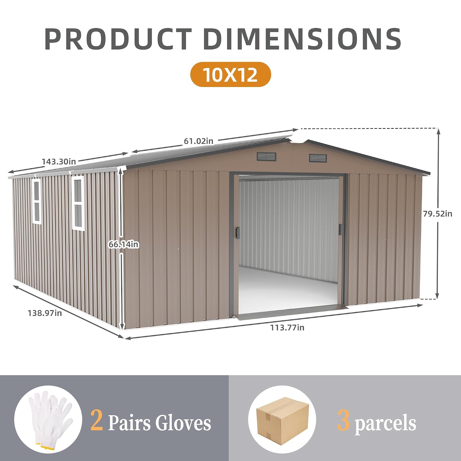10x12 FT Outdoor Storage Shed, - Garden Tools recension och pris