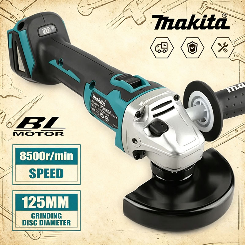 Makita DGA504 18V 6.0Ah 125mm  - Brushless Angle Grinder Battery Powered recension och pris