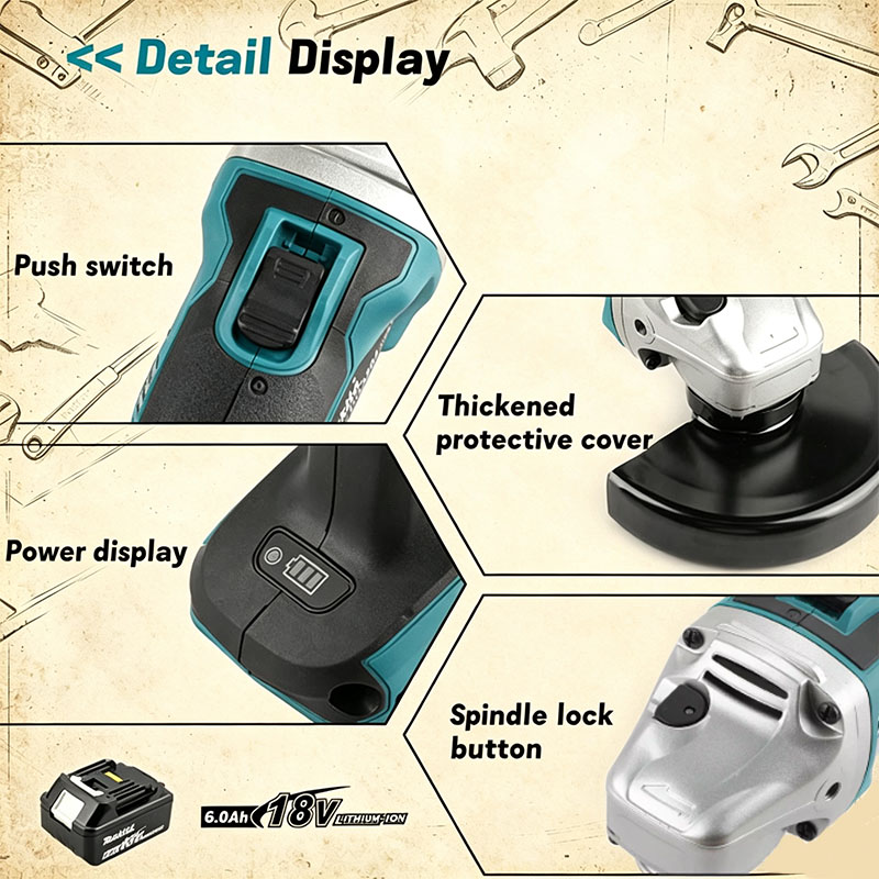 Makita DGA504 18V 6.0Ah 125mm  - Brushless Angle Grinder Battery Powered recension och pris