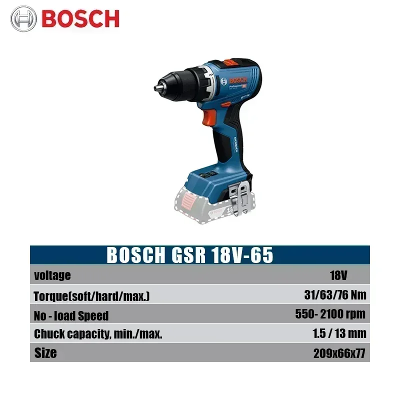 Bosch GSR 18V-65 Brushless Cor - Brushless Cordless Electric Drill 18V recension och pris