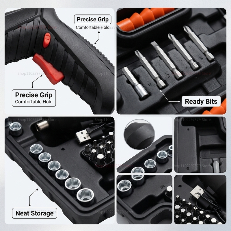 47Pcs Rechargeable Electric Sc - Electric Screwdriver Rechargeable Usb recension och pris