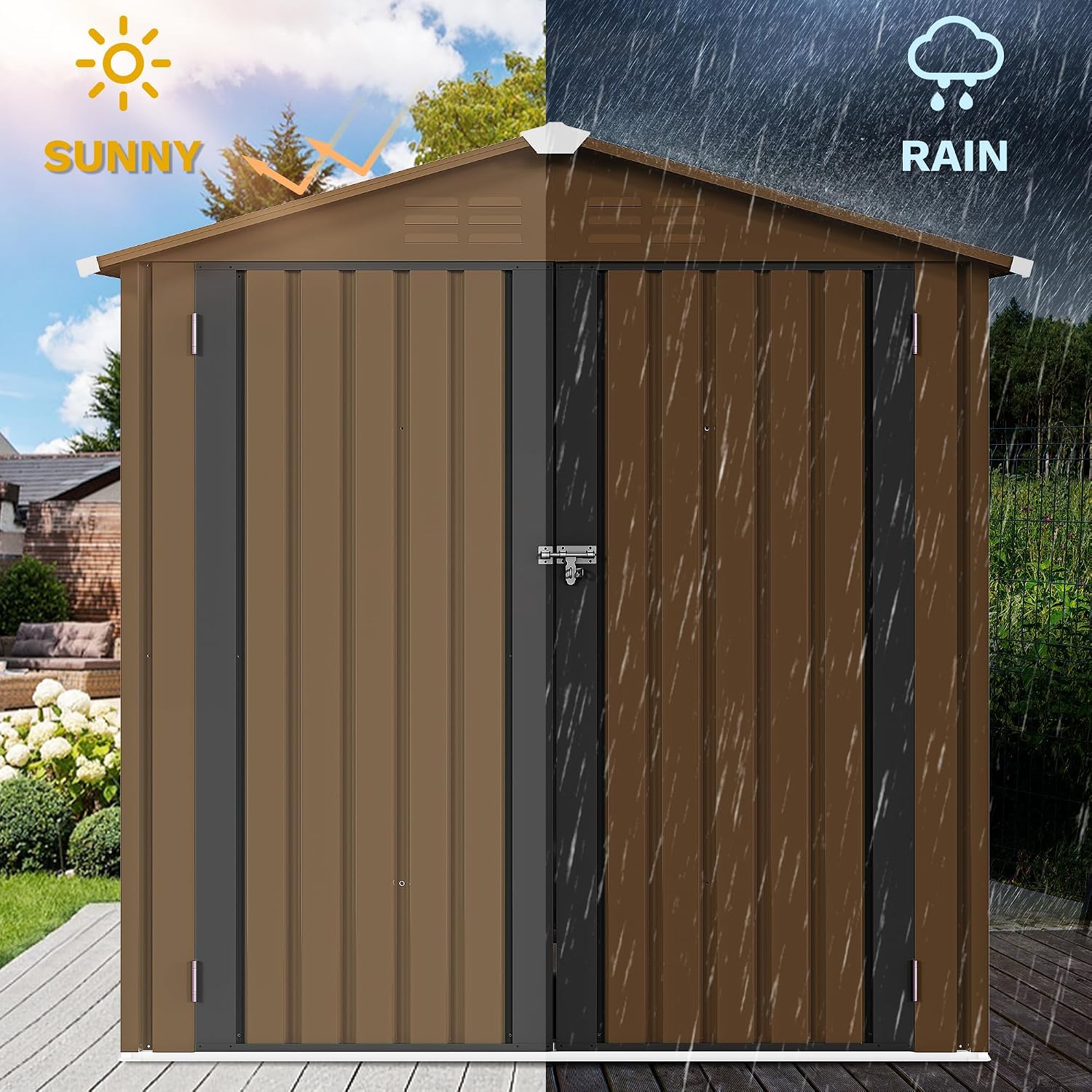 6x4ft Metal Outdoor Storage Sh - Garden Tools recension och pris