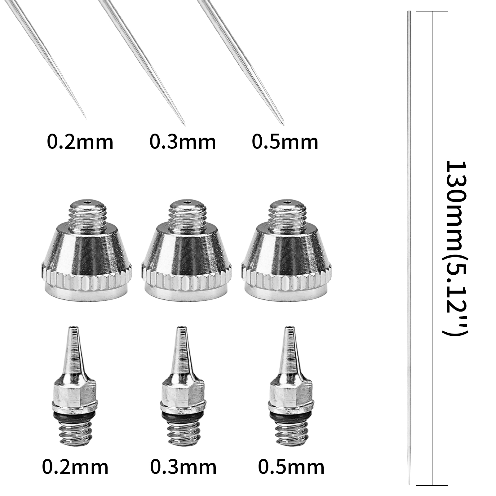 1/3pcs set 0.2/0.3/0.5mm Airbr - Airbrush Kit With Mini Compressor recension och pris