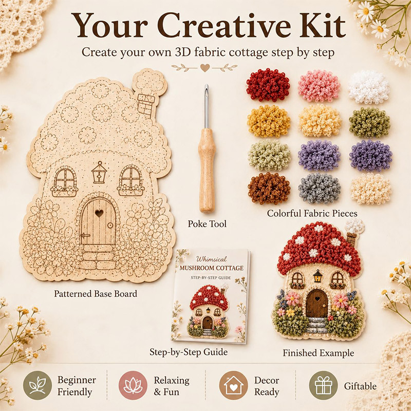 3D Mushroom House Poke Art DIY - Hand Tools recension och pris
