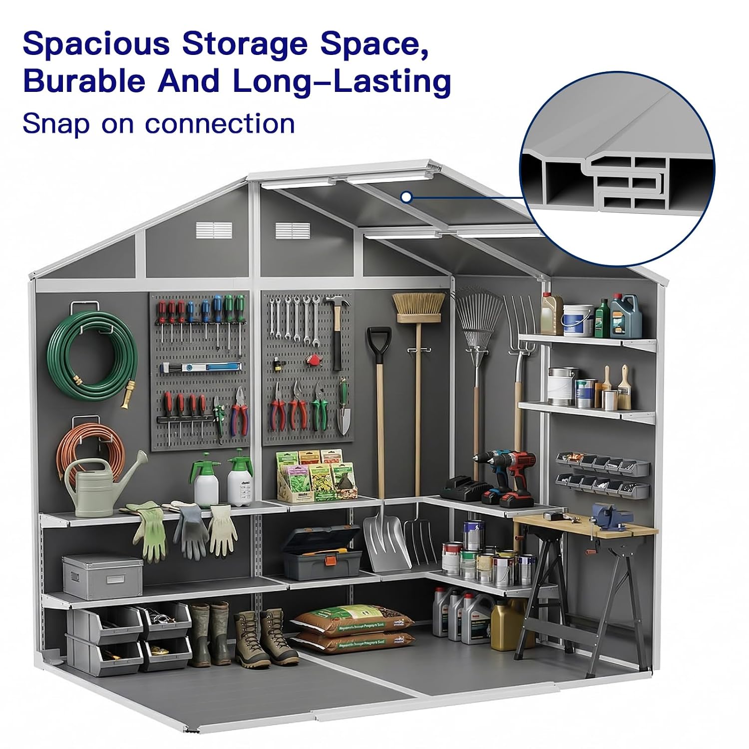 8×6 FT Outdoor Storage Shed wi - Garden Tools recension och pris