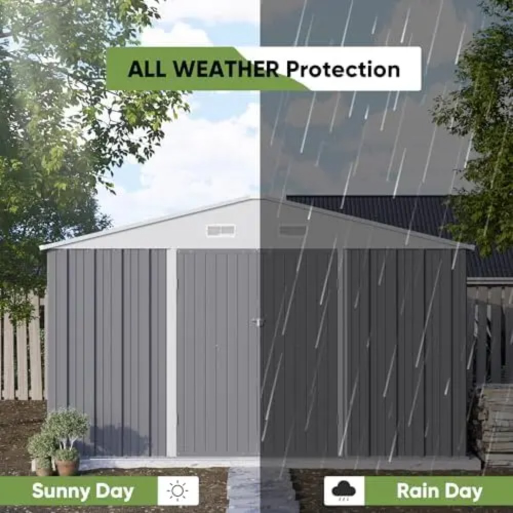 10x10 FT Metal Storage Shed, B - Garden Tools recension och pris