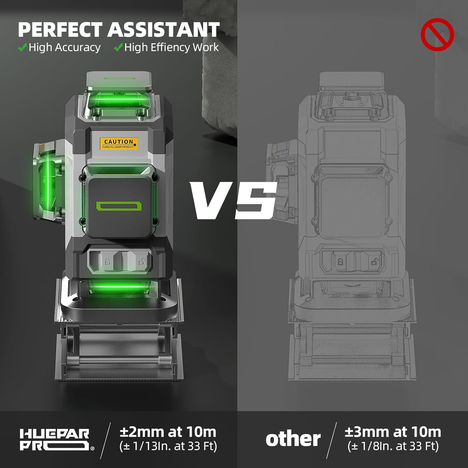 Huepar Professional 4D Cross L - Laser Level 16 Lines 4D Green recension och pris