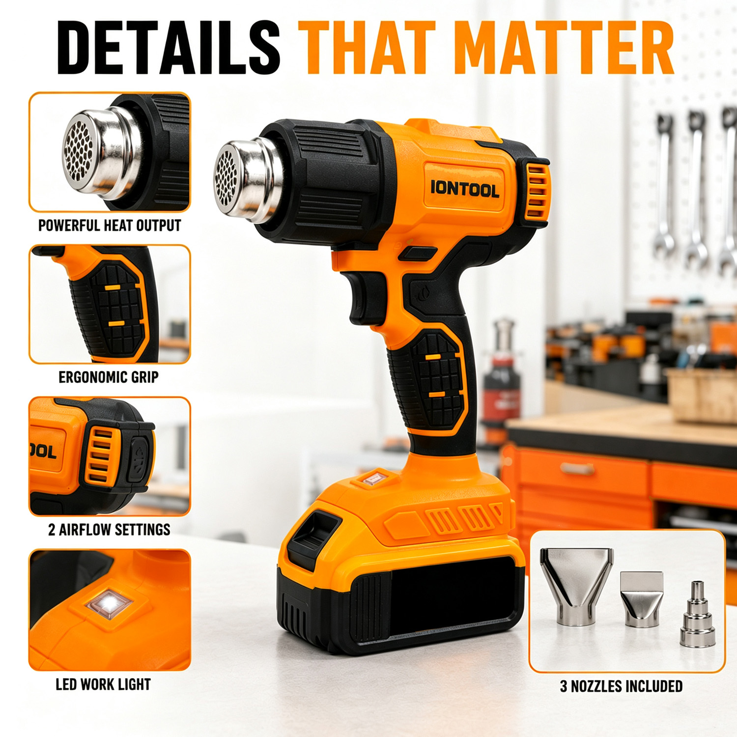 IONTOOL Cordless Heat Gun 550℃ - Cordless Heat Gun For Shrink Tubing recension och pris