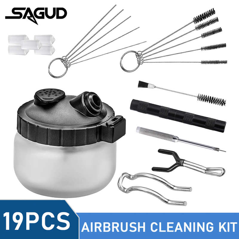 SAGUD 19PCS Airbrush Cleaning  - Airbrush Kit With Mini Compressor recension och pris