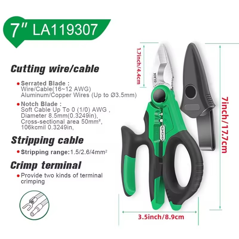 LAOA Electrician Scissors 6/7/ - Automatic Wire Stripper Cutter recension och pris