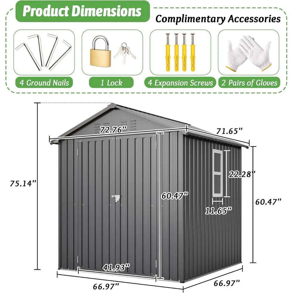 6x6 Galvanized Steel Outdoor S - Garden Tools recension och pris