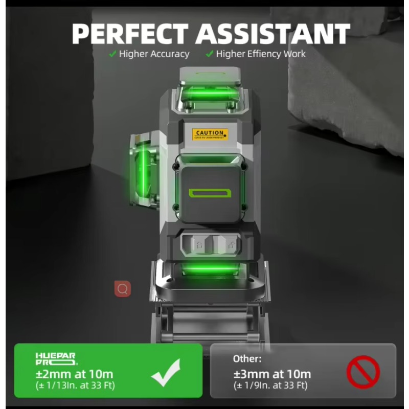 Huepar 2024 New Design 4D 16li - Laser Level 16 Lines 4D Green recension och pris